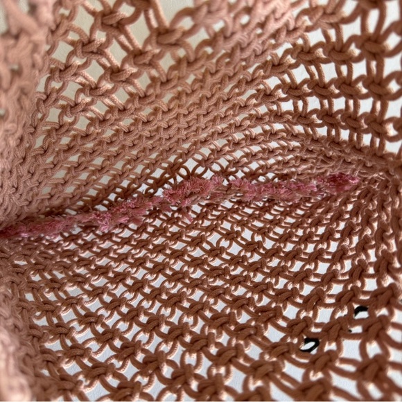 Handknit Woven Pink Knitted Tote Bag - Picture 4 of 4